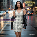 HUMANCHIC Refined Diamond Folk Bodycon Dress — Women