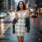 HUMANCHIC Refined Diamond Folk Bodycon Dress — Women