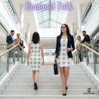 HUMANCHIC Refined Diamond Folk Bodycon Dress — Women