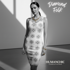 HUMANCHIC Refined Diamond Folk Bodycon Dress — Women