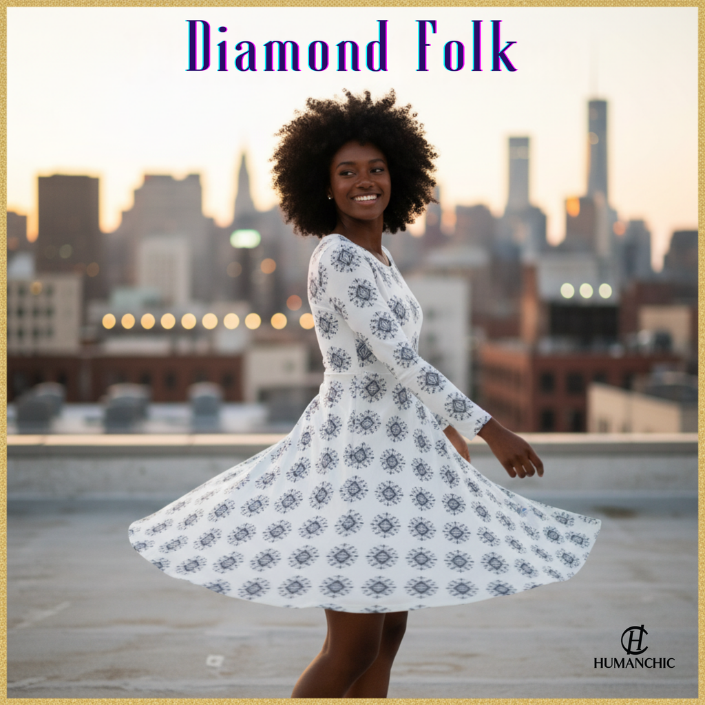 Robe de danse à manches longues de tous les jours HUMANCHIC Diamond Folk Atelier — Femme