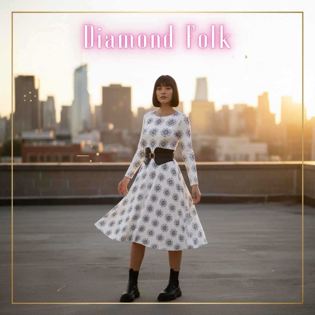 Robe de danse à manches longues de tous les jours HUMANCHIC Diamond Folk Atelier — Femme