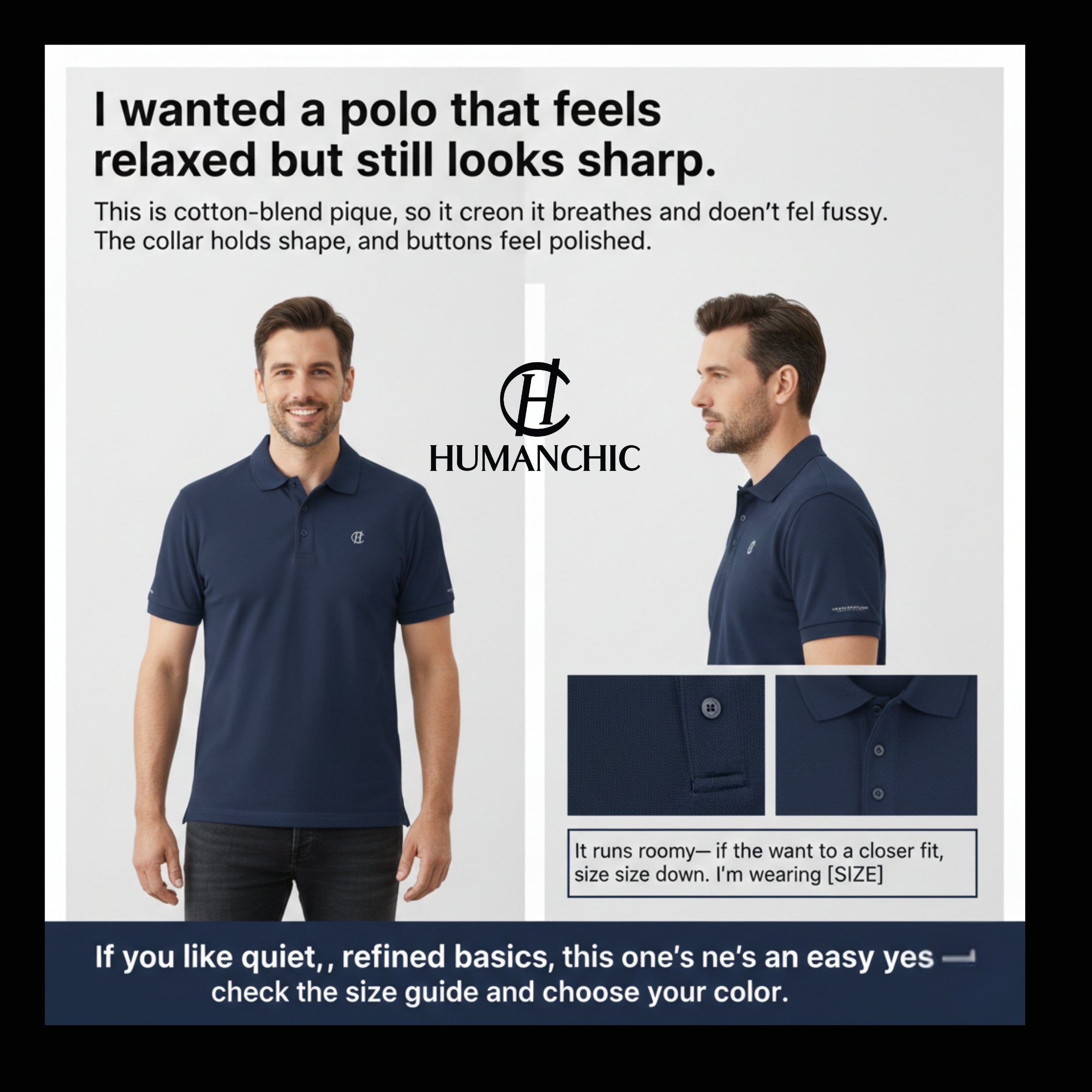 HUMANCHIC Workday Piqué Polo — Men