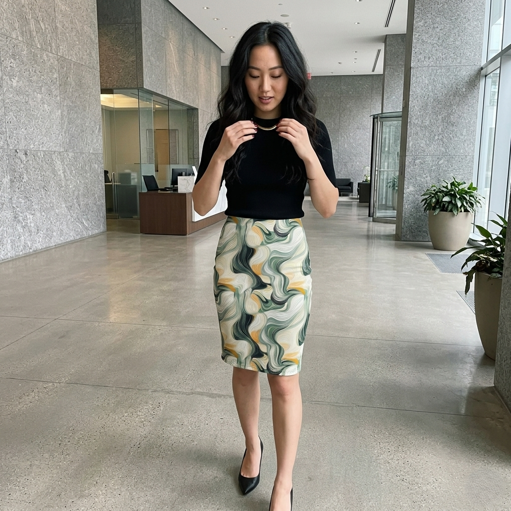 HUMANCHIC Refined abstract Pencil Skirt — Women