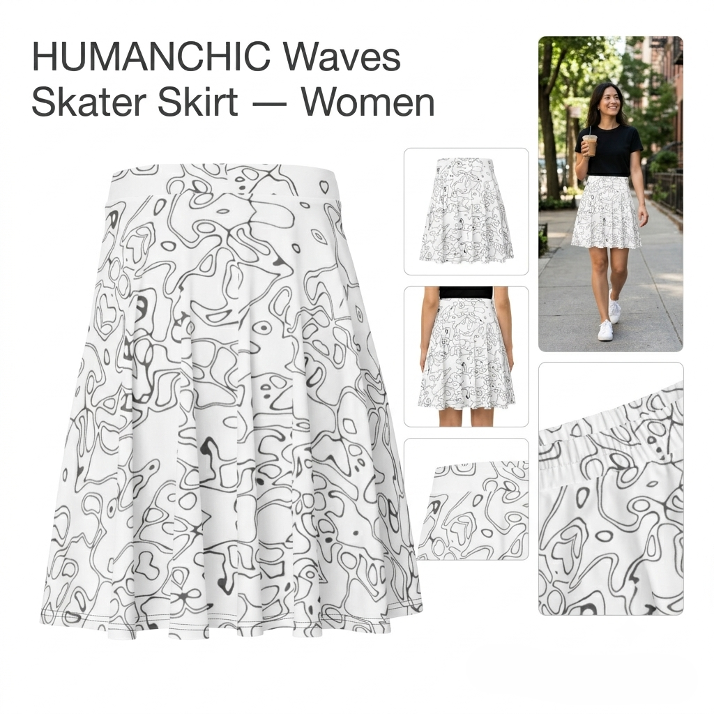 HUMANCHIC Waves Skater Skirt — Women