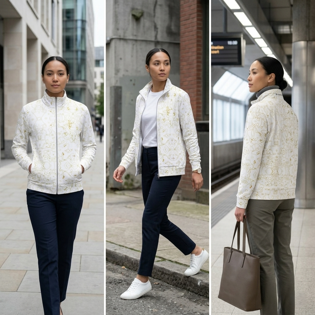 HUMANCHIC Atelier Everyday Track Jacket — Golden Waves — Women