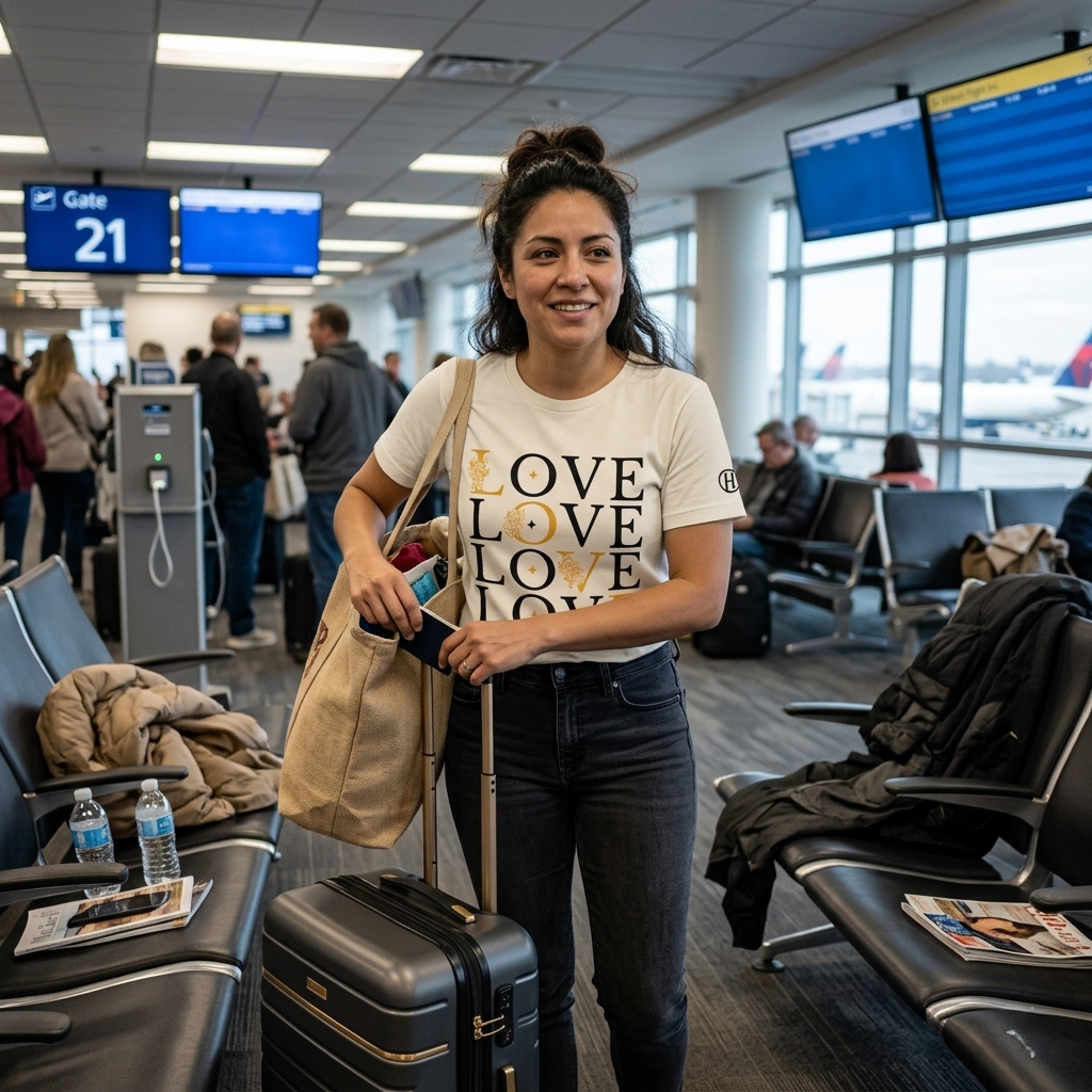 HUMANCHIC Art Line Love T-Shirt — Women · Pink