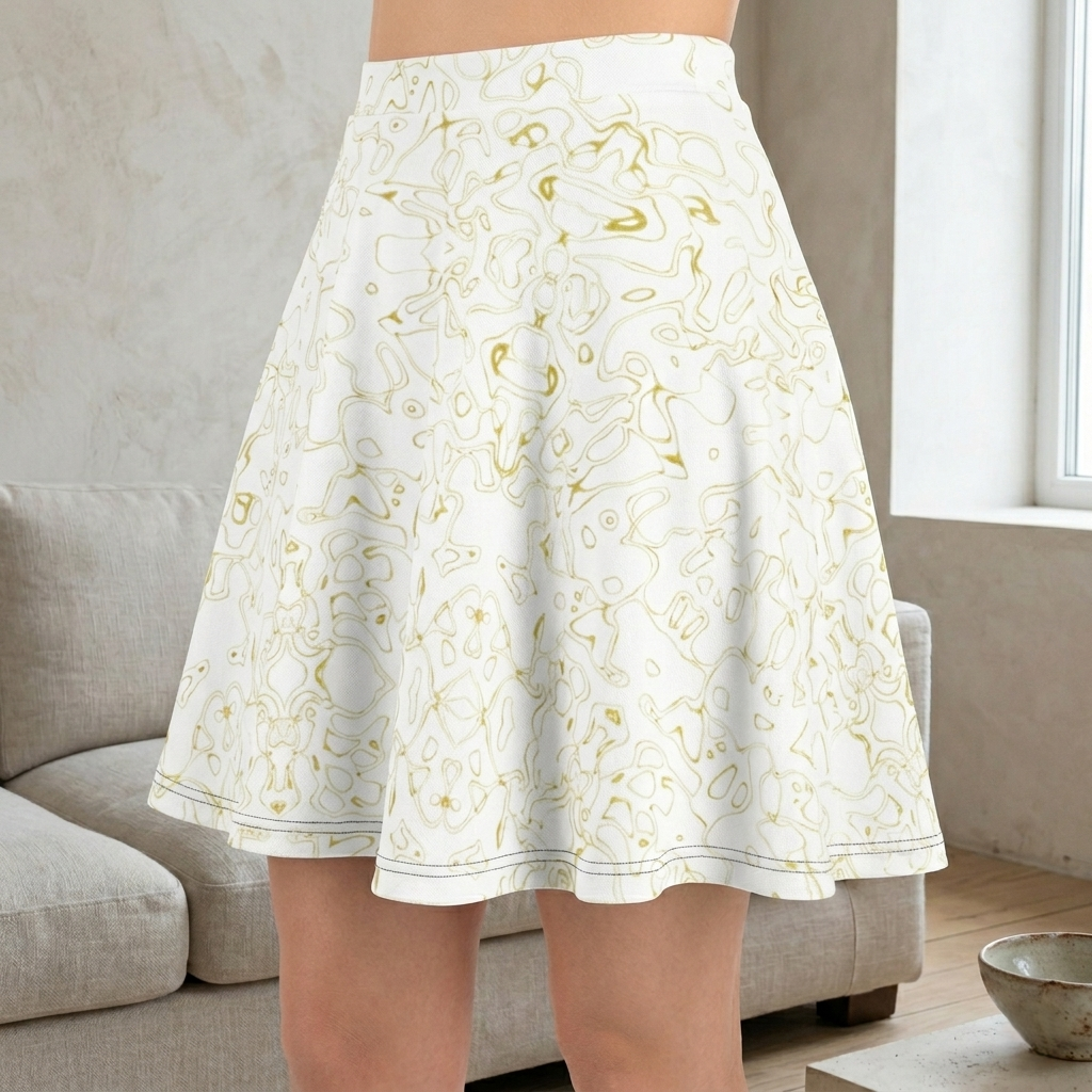 HUMANCHIC Golden Waves Skater Skirt — Women