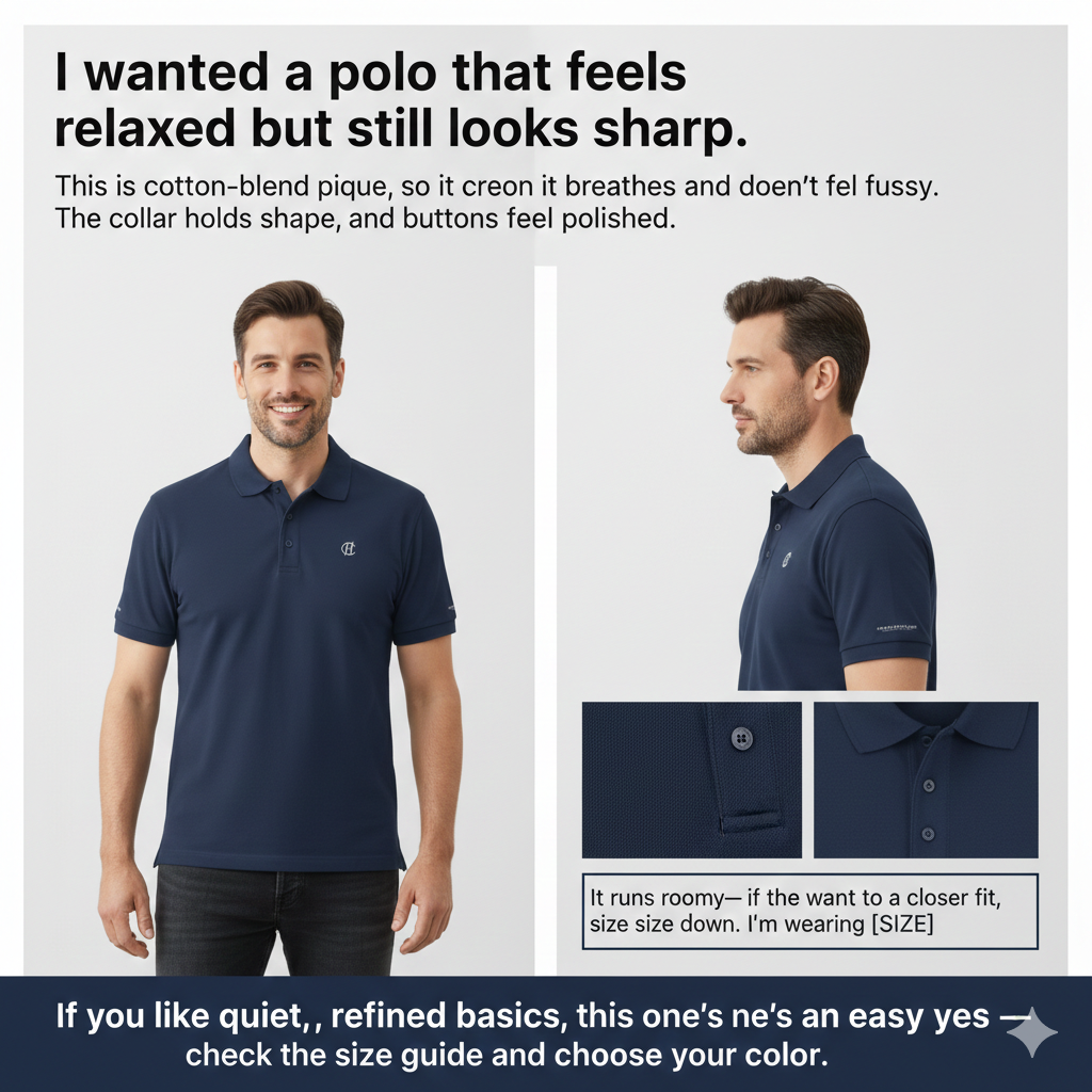 HUMANCHIC Workday Piqué Polo — Men