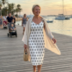HUMANCHIC Diamond Folk Tie-Strap Midi Dress — Women