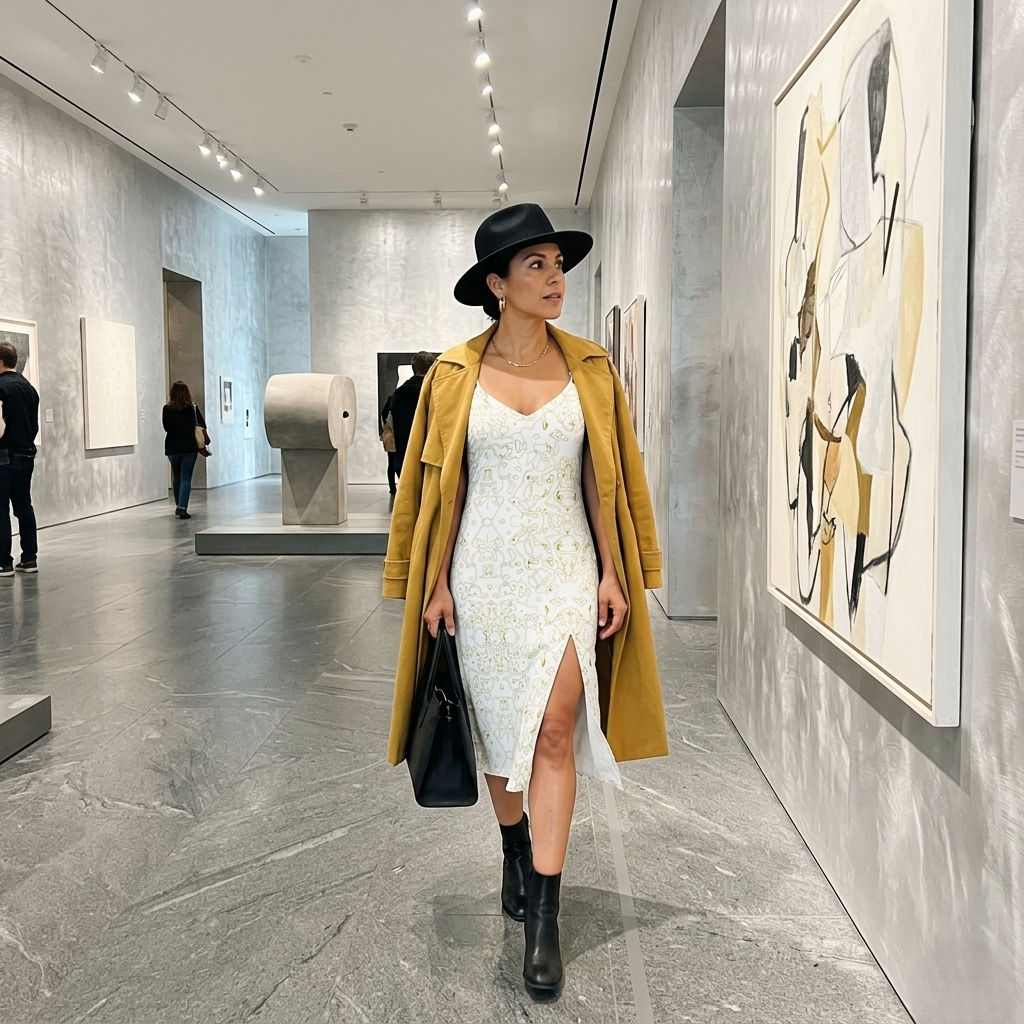 HUMANCHIC Golden Waves Midi Dress — Women