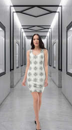 HUMANCHIC Refined Diamond Folk Bodycon Dress — Women