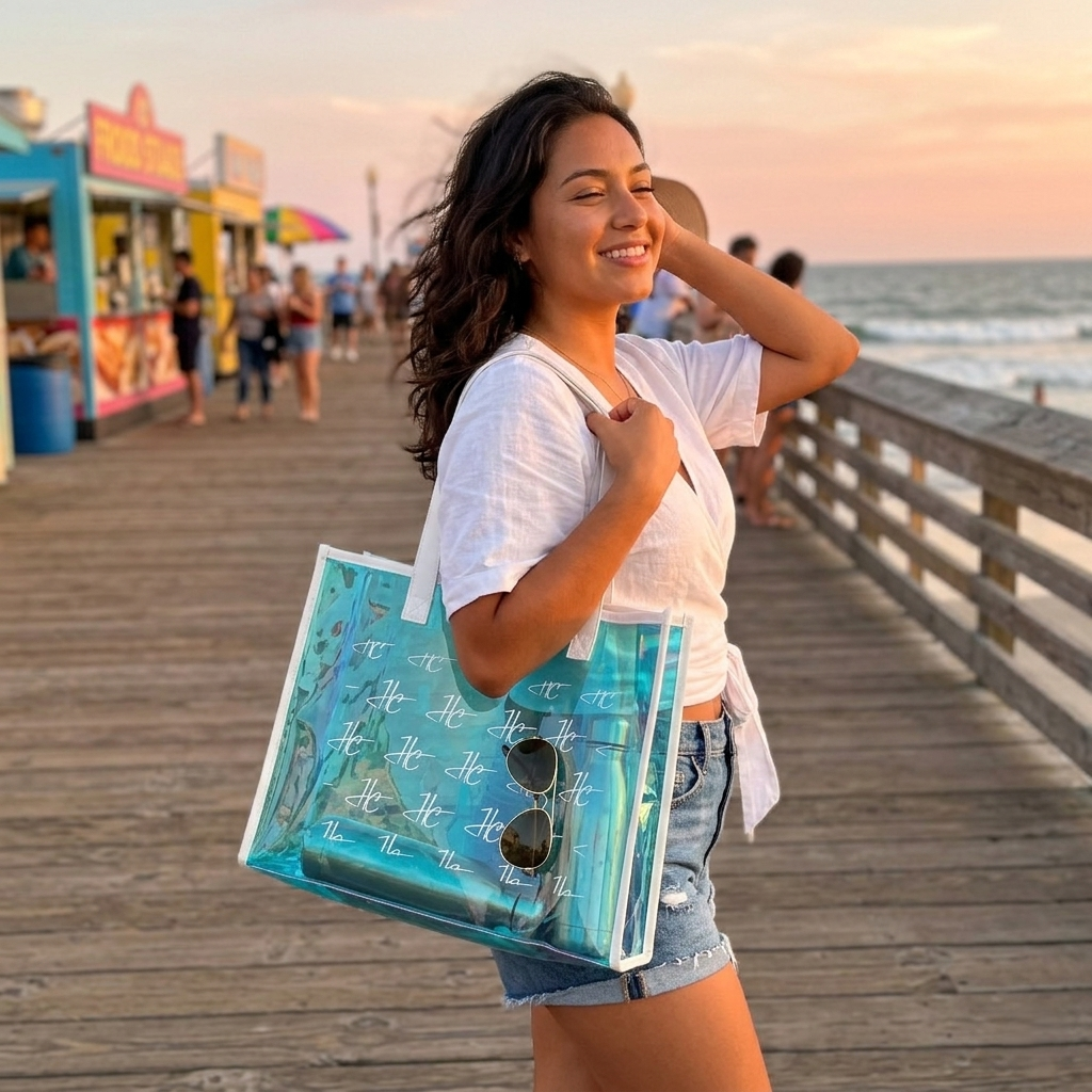 HUMANCHIC Travel-ready Holographic Tote — Unisex
