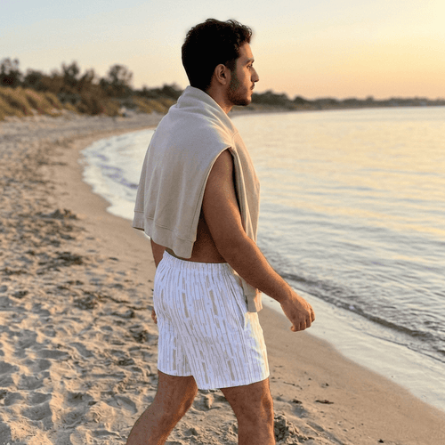 HUMANCHIC Matrix Long Shorts — Men · White