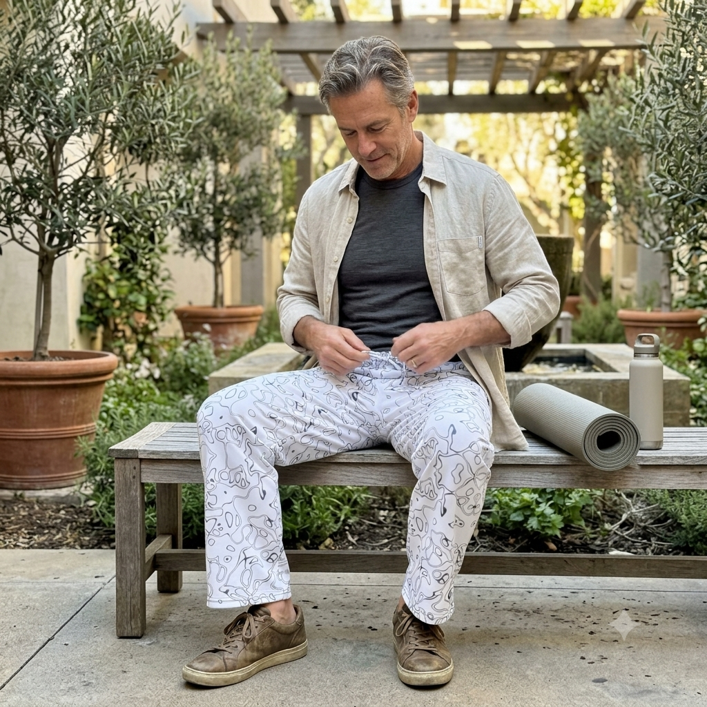 HUMANCHIC Waves Wide-Leg Pants — Men · White