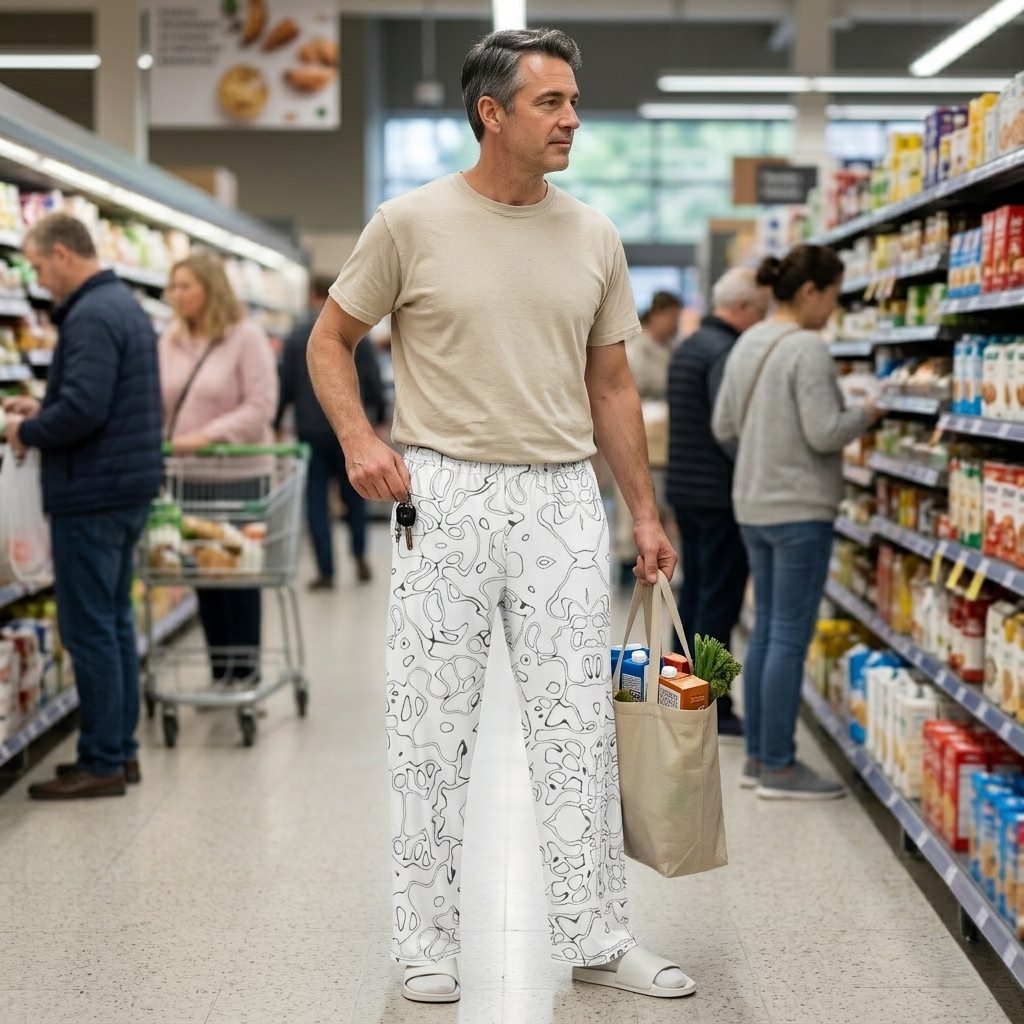 HUMANCHIC Black Waves wide-leg pants — Men