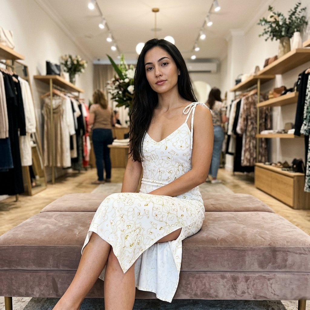 HUMANCHIC Golden Waves Midi Dress — Women