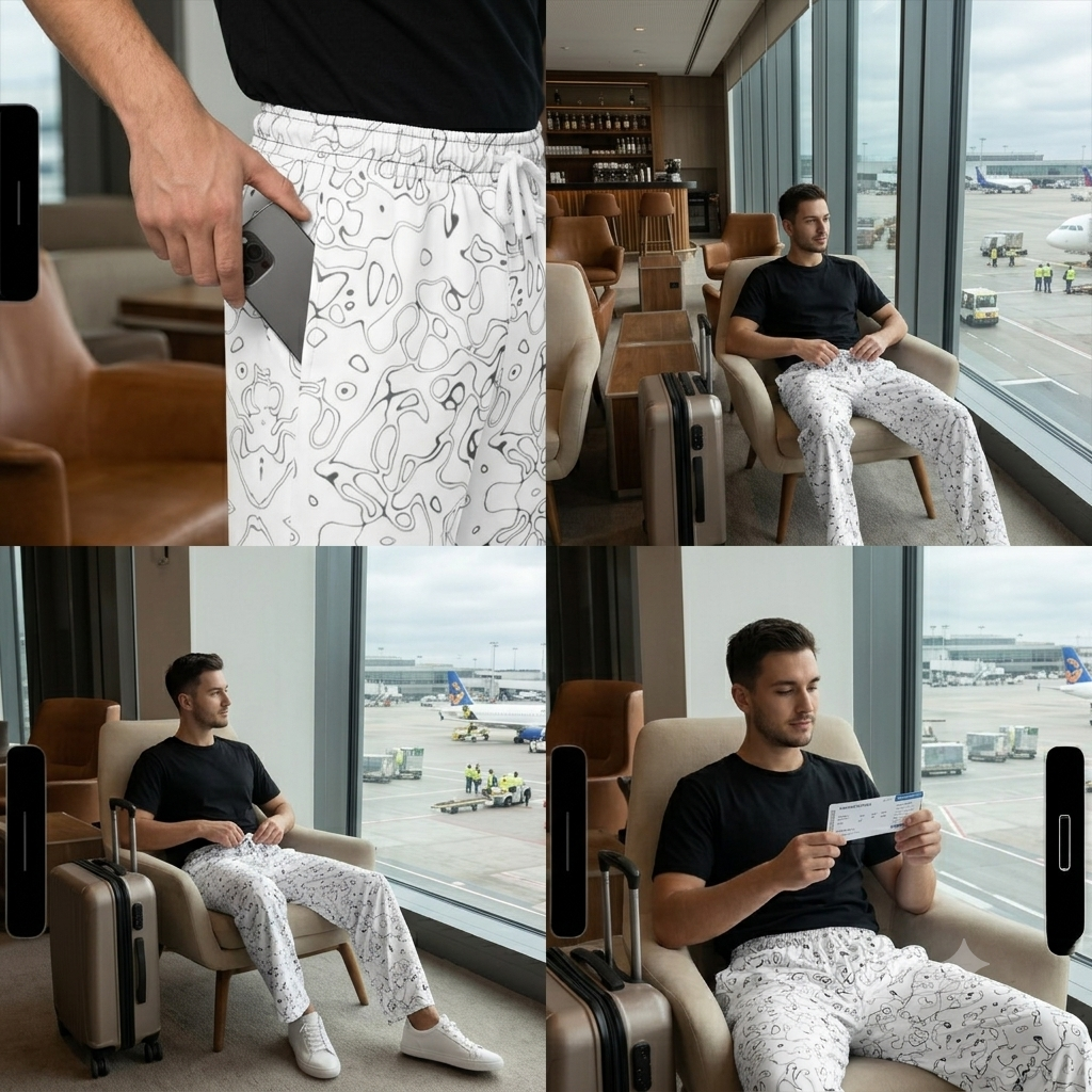 HUMANCHIC Waves Wide-Leg Pants — Men · White
