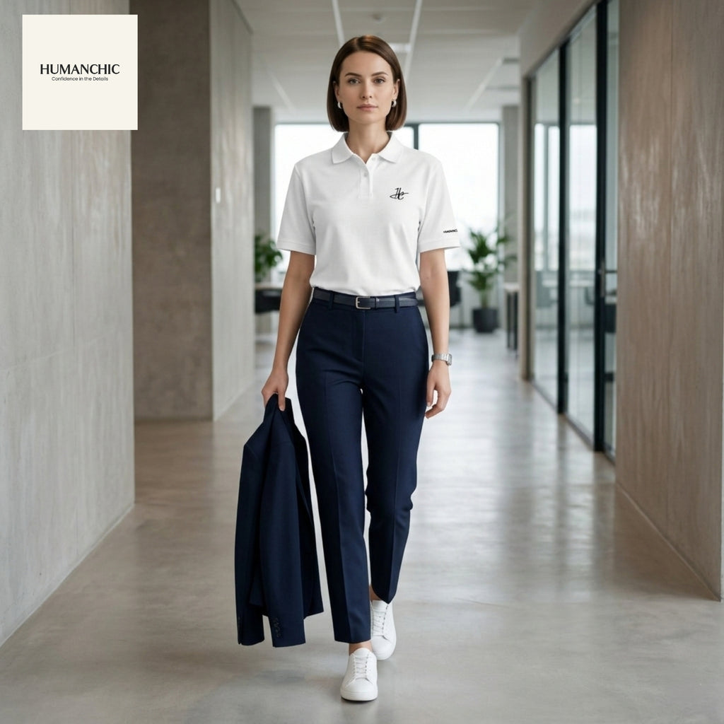 HUMANCHIC Refined Piqué Polo — Women