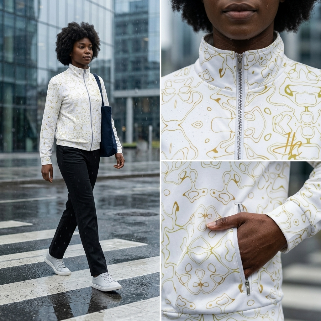 HUMANCHIC Atelier Everyday Track Jacket — Golden Waves — Women