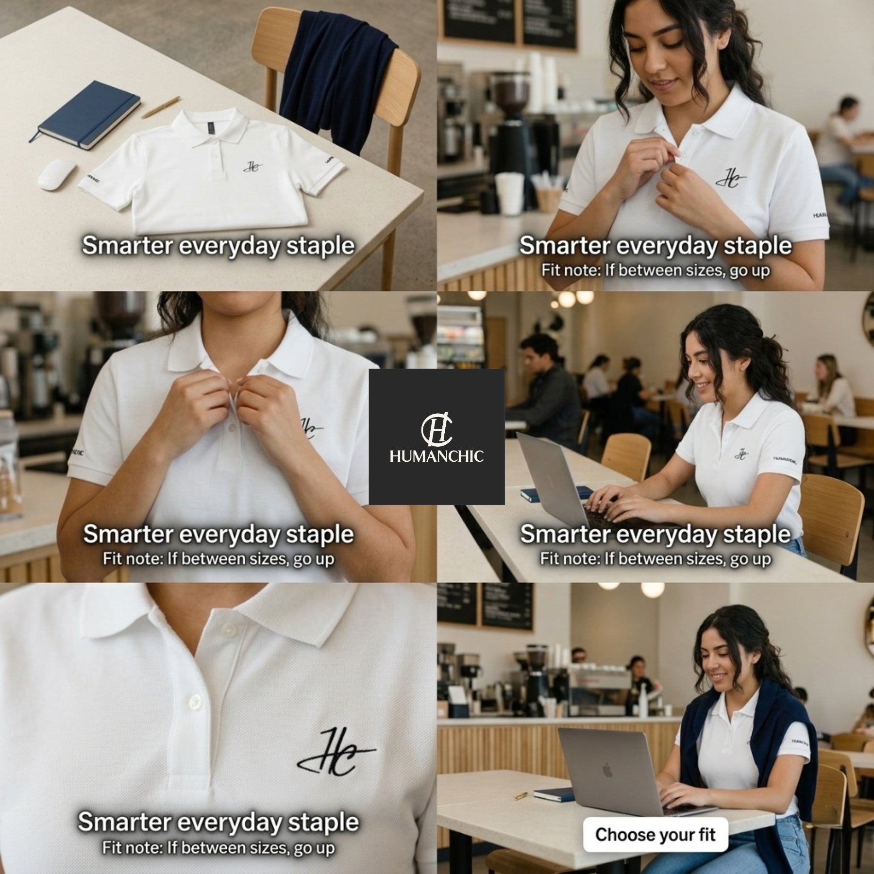 HUMANCHIC Refined Piqué Polo — Women