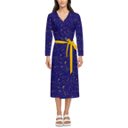 Humanchic Wave dress Wrap Dress - Navy/Gold