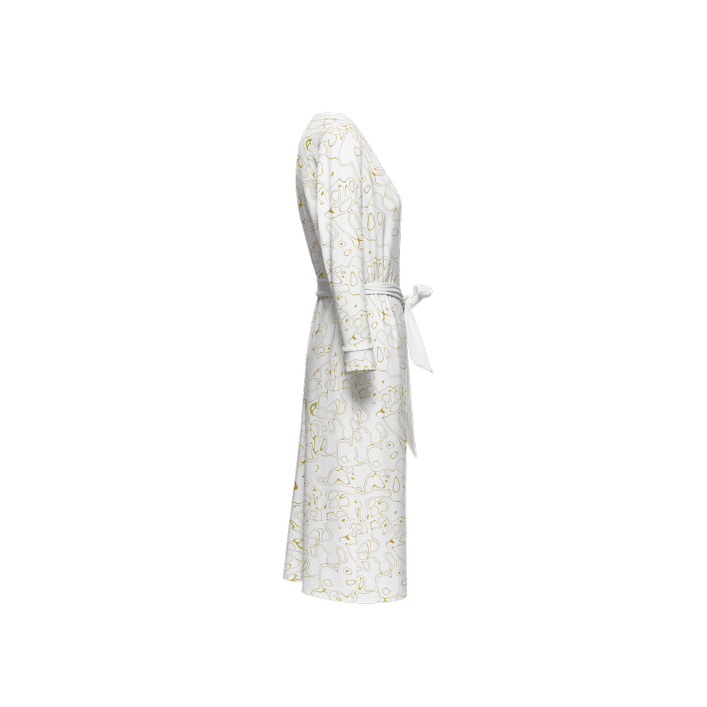 Humanchic Wave dress Wrap Dress - White/Gold