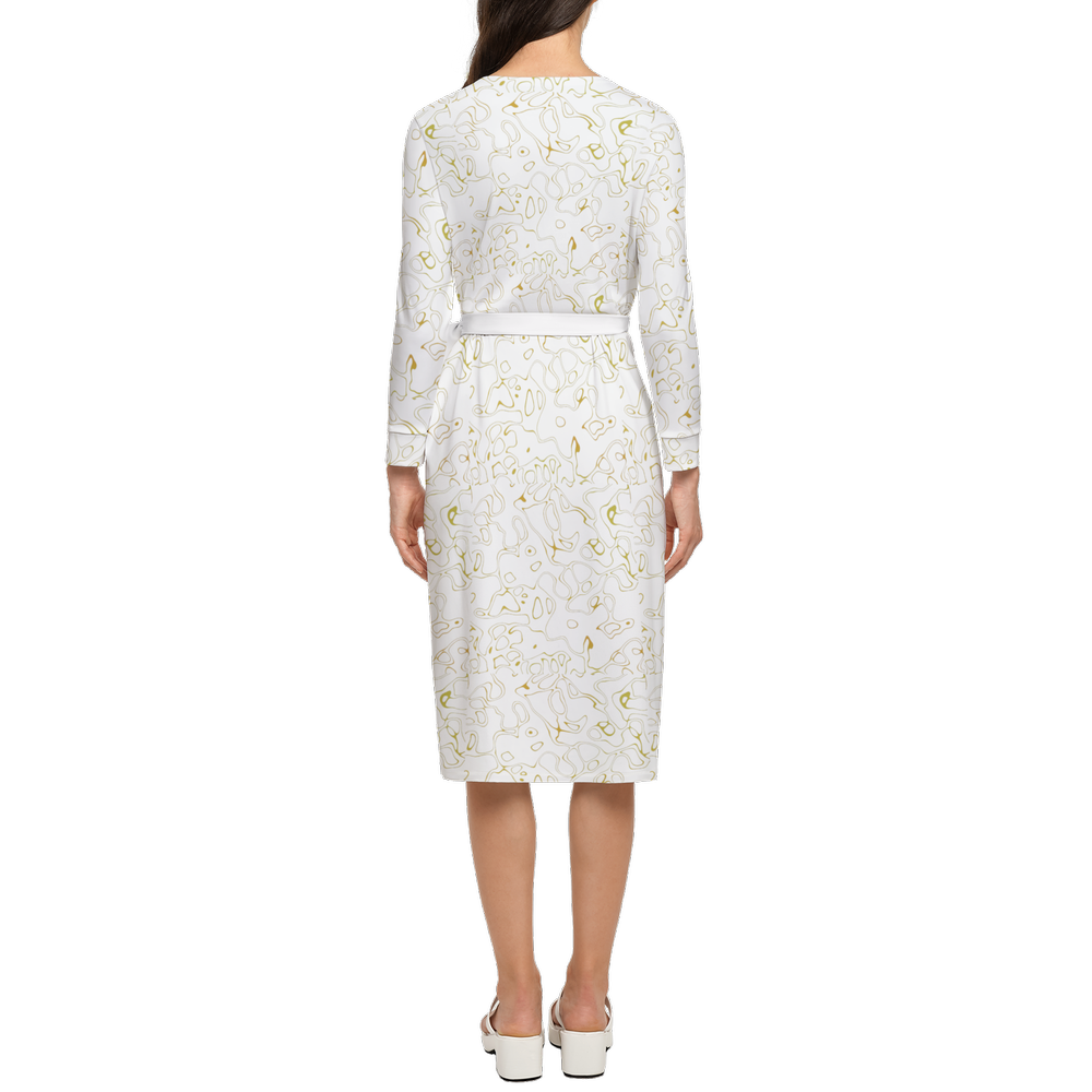 Humanchic Wave dress Wrap Dress - White/Gold
