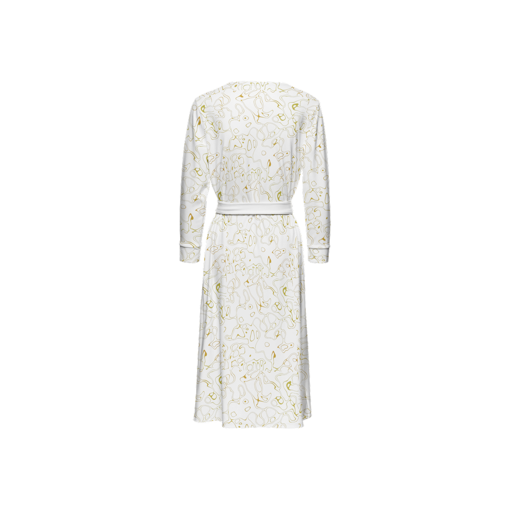 Humanchic Wave dress Wrap Dress - White/Gold
