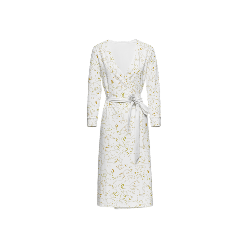 Humanchic Wave dress Wrap Dress - White/Gold
