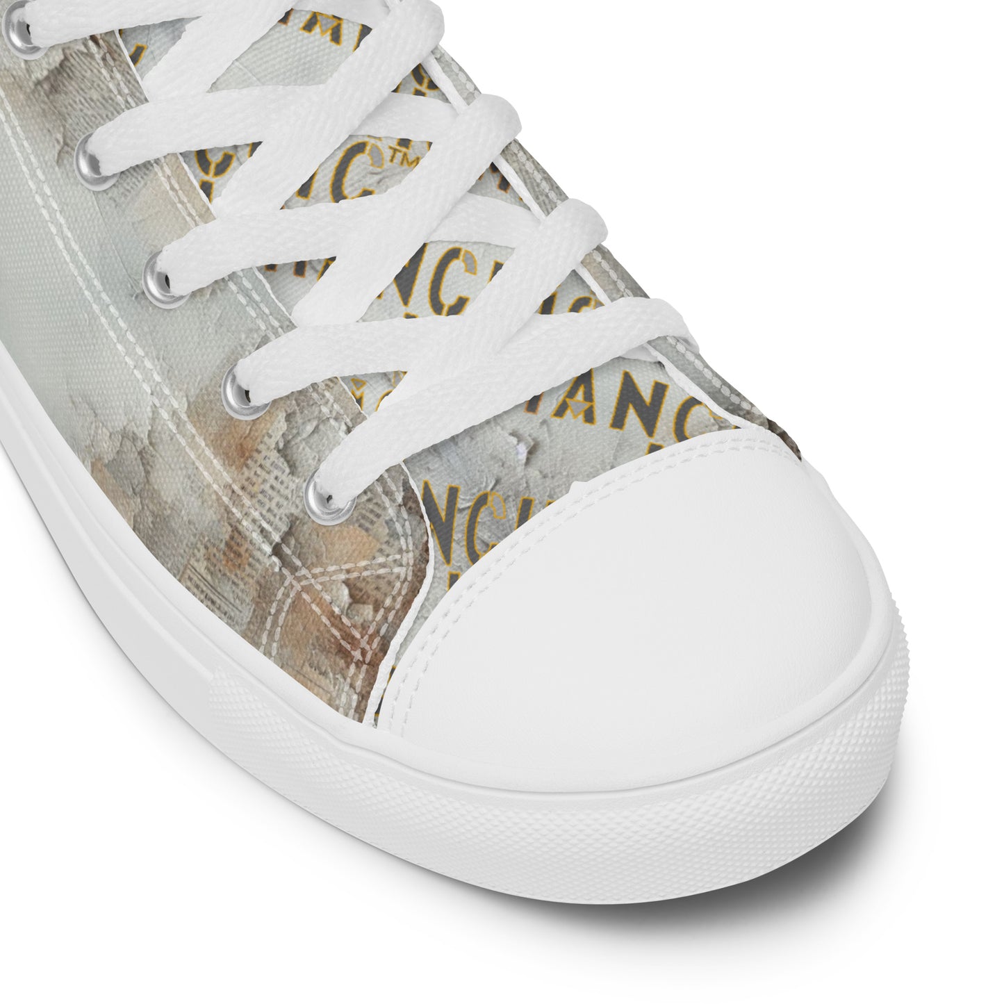 Newspaper Wall Grey Shoes #PL
