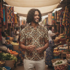 Polo cintré HUMANCHIC Atelier Everyday Afrik — Homme (Marron)