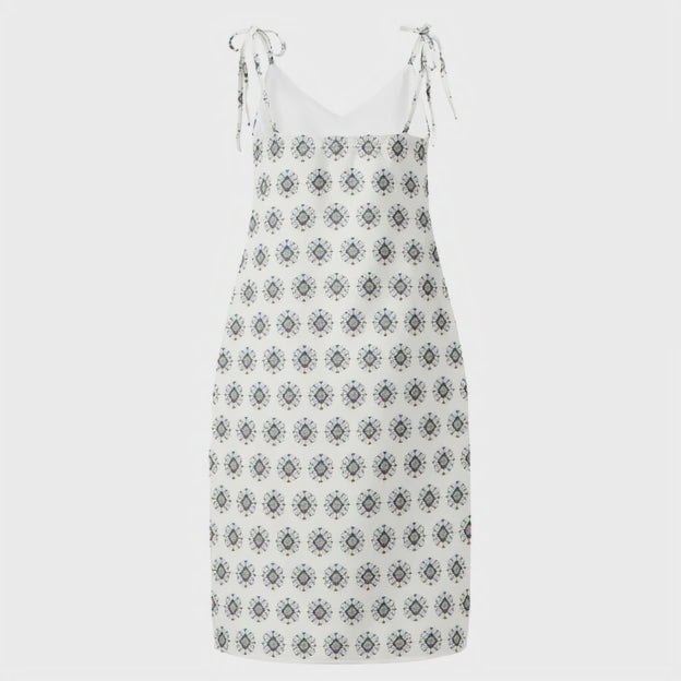 HUMANCHIC Diamond Folk Tie-Strap Midi Dress — Women