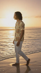 Polo cintré HUMANCHIC Atelier Everyday Afrik — Homme (Marron)